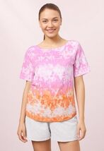 Women Top Charter Club Cotton Tie-Dyed Top Size M Multicolor - $8.41