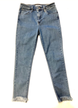 levis jeans womens 29 blue high rise skinny asymmetrical raw hem 28x27 distress - £6.91 GBP