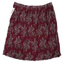 NEW Alfred Dunner Skirt Size 3X Mulberry Street Micro Pleated Red Floral Paisley - £23.82 GBP