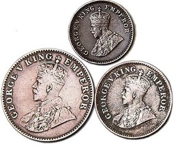 Arunrajsofia Quarter Anna, 1/2 Pice , 1/12 Anna British India George V 3... - $23.99