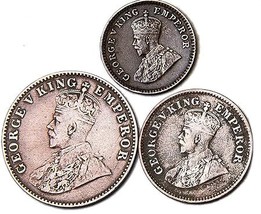 Arunrajsofia Quarter Anna, 1/2 Pice , 1/12 Anna British India George V 3 Copper  - £18.54 GBP