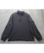 Banana Republic Sweatshirt Mens Large Gray Ribbed Cuff Side Slit Quarter... - $26.45 CAD