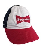 Anheuser-Busch BUDWEISER Beer Trucker Baseball Hat Ball Cap Red White Bl... - $457.88 MXN