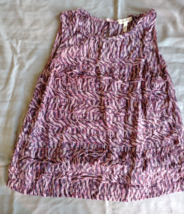 Rebecca Taylor Women Purple Pink Sleeveless 100% Silk Top Size 6 EUC - $11.88