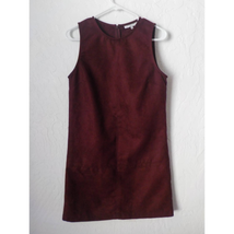 Waverly Grey Sheath Dress Red Wine Suede Touch Sleeveless Zip Up Women s... - £12.65 GBP