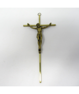 INRI Brass Crucifix Wall Cross 9.75&quot; Catholic Jesus Christ Last Rites Vi... - $12.99