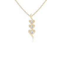 ANGARA Three Stone Diamond Heart Pendant Necklace in 14K Gold (GVS2, 0.2 Ctw) - £654.10 GBP