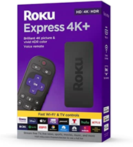 ROKU Express 4K+ |  Streaming Device 4K/HDR,  Voice Remote, Free & Live TV - $45.05