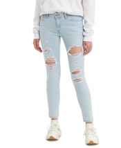Levi&#39;s Womens 711 Skinny Jeans, 27R, Azure Trashed White Indigo - $59.99
