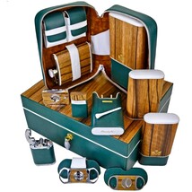 Brizard Golf Collection Humidor 60 / 70 ct and Gatsby Table Lighter  Made in USA image 4