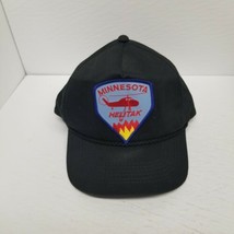 Vintage Minnesota Helitak Fire Protection Snapback Black Hat, Large Patch - £19.71 GBP