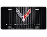 Chevy Corvette Inspired Art on Mesh FLAT Aluminum Novelty Car License Ta... - $17.99