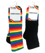 2 Pairs x Pride knee high RAINBOW Socks, Shoe Sz 5-9 NWT - $18.94 CAD