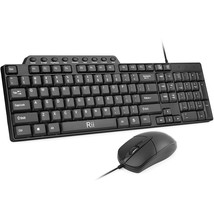 Basic Keyboard And Mouse, Rk203 Ultra Full Size Slim Usb Basic Wired Mouse And K - £20.43 GBP