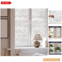Transform Windows with 36" x 72" Textured Leaded Glass Film - Removable - $96.97