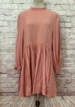 Free People Living For This Rose Pink Mini Dress M Keyhole Back Gauzy Boho Beach - £69.51 GBP