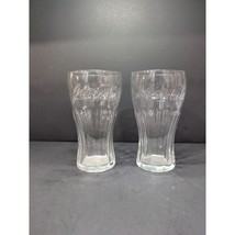 Coca Cola Clear Glass Set of 2, Vintage Drinkware, Coke Collectibles Mem... - $13.57 CAD
