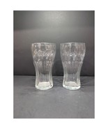 Coca Cola Clear Glass Set of 2, Vintage Drinkware, Coke Collectibles Mem... - $13.57 CAD