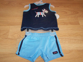 Infant Baby Size 0-3 Months Stars &amp; Stripes Zebra Summer Outfit Shorts T... - £7.86 GBP
