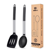 Pack Of 2 Large Silicone Slotted Spatula, Non Stick Solid Spoon, High Heat Resis - £22.37 GBP