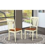Set Of 2 Avon Dinette Kitchen Dining Chairs W/ Plain Wood Seat Buttermil... - £207.21 GBP