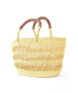 Travel Tote - Lace Weave with Leather Handle - Market Basket - $1,303.83 MXN