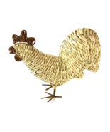 Vintage Rooster Wicker Chicken Figurine Country Farmhouse Decor rustic - $34.60