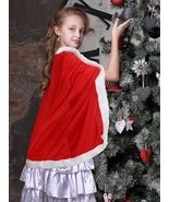 Christmas Cloak Santa Cape Velvet Hooded Cape Adult Children&#39;s Costume RED - £15.76 GBP