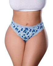 Sweet Treats Crotchless Thong w/Wicked Sensual Care Blueberry Lube - Blue QN - £14.19 GBP