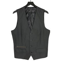 Structure Men&#39;s Black Suit Vest Size M Cotton Blend Waistcoat - £17.12 GBP