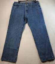 Lee Jeans Mens Size 38x30 Blue Denim 100% Cotton Pockets Flat Front Straight Leg - £14.06 GBP