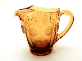 32 oz. Juice/Milk Pitcher, Fostoria Golden Amber Coin Glass, 8 Arched Panels - £22.92 GBP