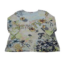 CJ Banks Shirts Womens X White Floral Quarter Sleeve Round Neck Casual Blouse - £17.01 GBP