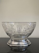 Cambridge Glass Rose Point Compote Bowl with Wallace Sterling Base #4632 - $444.51