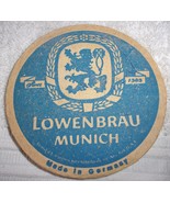 Vintage Heavy Cardboard Lowenbrau Munich Beer Coaster - $4.10 CAD