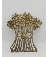 Vintage Golden Wheat Brass Trivet Pot Holder Hot Pad Brass? Cottagecore  - $30.08 CAD