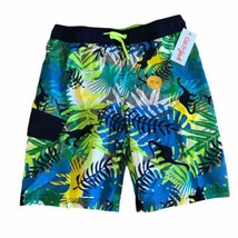 Cat &amp; Jack Swim Trunks Size Medium 8\10 Husky Blue Green Swim Trunks Drawstring - £9.59 GBP