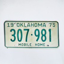 1975 United States Oklahoma Base Mobile Home License Plate 307-981 - £14.70 GBP