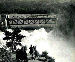 RPPC Post Falls Idaho ID View Overlooking Waterfall UNP 1940s Postcard  - $10.84
