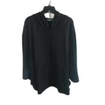 AnyBody French Terry Hooded Sweatshirt Black Soft Athleisure Cruise Shirt Top 2X - £23.69 GBP