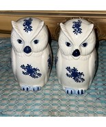 Pair of blue and white owl, creamer jugs - £27.02 GBP