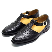 Classic Gladiator Style Men&#39;s Sandals Genuine Cow Leather Traditional Abaya Form - $115.47