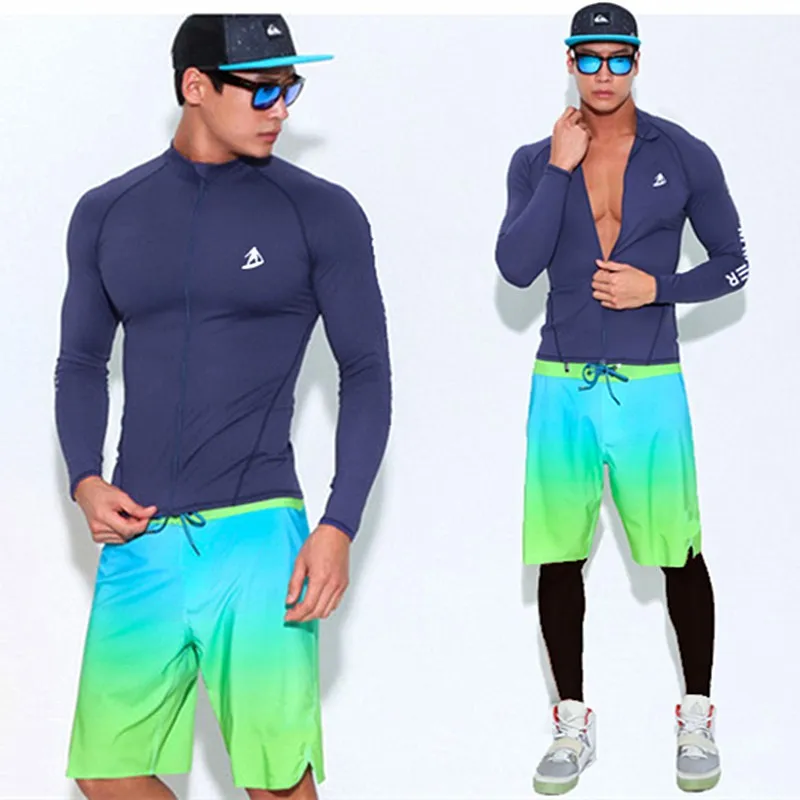 Sporting SAILBEE Protect Surfing Rash Guard Men Swimwear Long Sleeve Swimsuit Me - £55.15 GBP