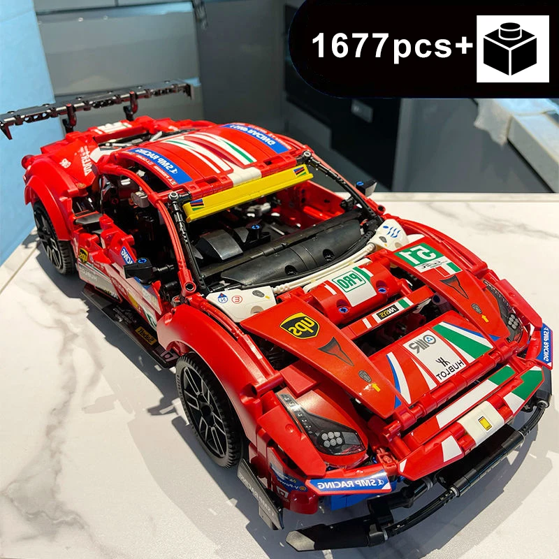 1677pcs City Technical Racing Car Building Blocks Model Famous 488 MOC S... - $55.00