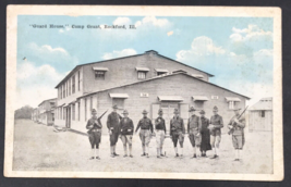 Vintage US Army Camp Grant Guard House Rockford IL Illinois Postcard Colorized - £7.44 GBP