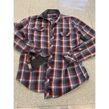 7 Diamonds Mens Plaid Long Sleeve Button Up Shirt Red Blue Teal Size L - $24.45
