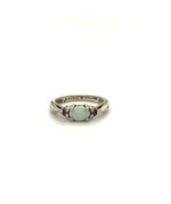 Vintage Signed Sterling Avon Facet Oval Opal Stone Solitaire Petite Ring... - $52.95 CAD