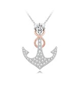 Ring Holder Necklace In Anchor Shape With Rose Gold Infinity Engagement ... - £141.73 GBP