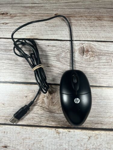 Genuine HP Optical USB Wired 2-Button Scroll Black Mouse Black 590509-002 - $4.84