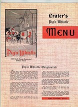 Crater&#39;s Pig&#39;n Whistle Menus North Zang Boulevard Dallas Texas 1950&#39;s - $148.89